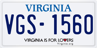 VA license plate VGS1560