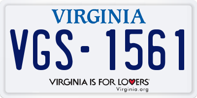 VA license plate VGS1561
