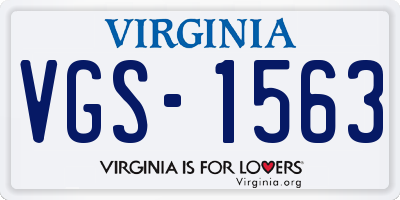 VA license plate VGS1563