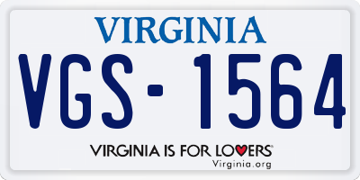 VA license plate VGS1564