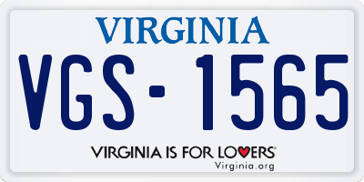 VA license plate VGS1565