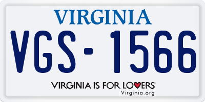 VA license plate VGS1566