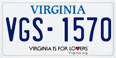 VA license plate VGS1570