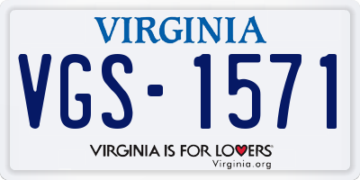 VA license plate VGS1571