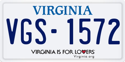 VA license plate VGS1572