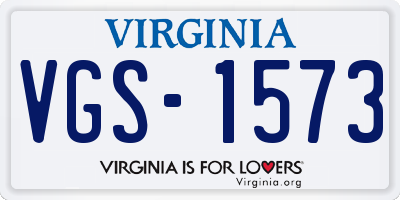 VA license plate VGS1573