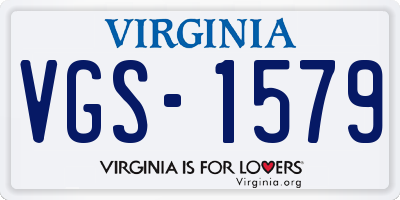 VA license plate VGS1579