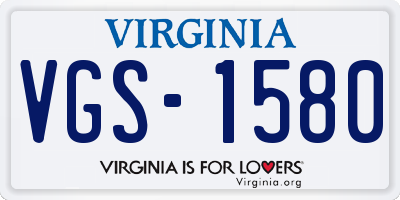 VA license plate VGS1580