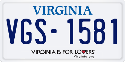 VA license plate VGS1581
