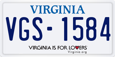VA license plate VGS1584