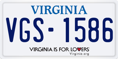 VA license plate VGS1586