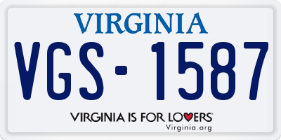 VA license plate VGS1587
