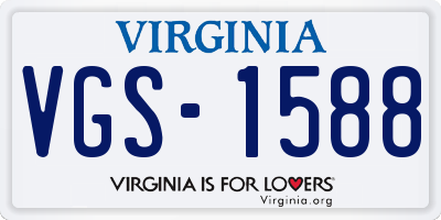 VA license plate VGS1588