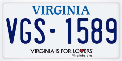VA license plate VGS1589
