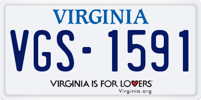VA license plate VGS1591