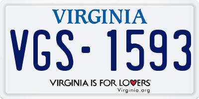 VA license plate VGS1593