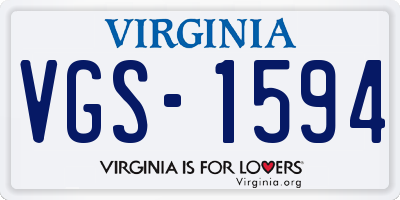 VA license plate VGS1594