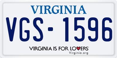 VA license plate VGS1596