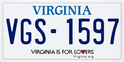 VA license plate VGS1597