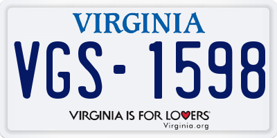 VA license plate VGS1598