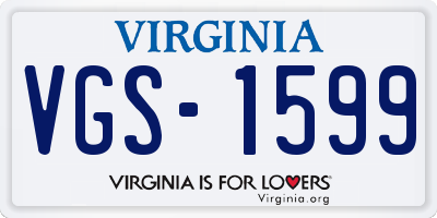 VA license plate VGS1599