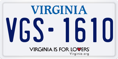 VA license plate VGS1610