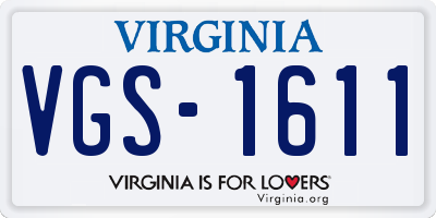 VA license plate VGS1611