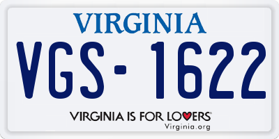 VA license plate VGS1622