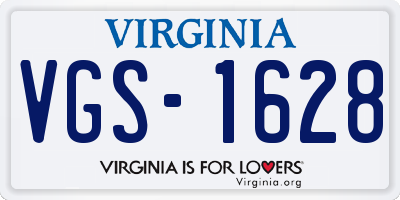 VA license plate VGS1628
