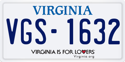 VA license plate VGS1632