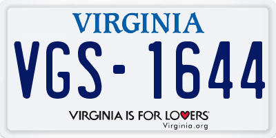 VA license plate VGS1644