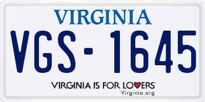 VA license plate VGS1645
