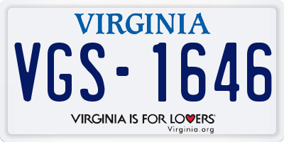 VA license plate VGS1646