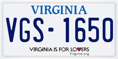 VA license plate VGS1650