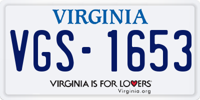 VA license plate VGS1653
