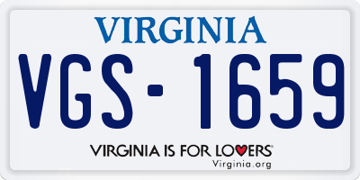 VA license plate VGS1659