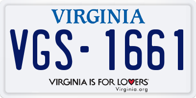 VA license plate VGS1661