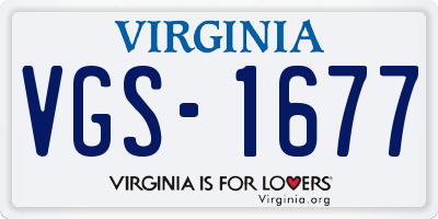 VA license plate VGS1677
