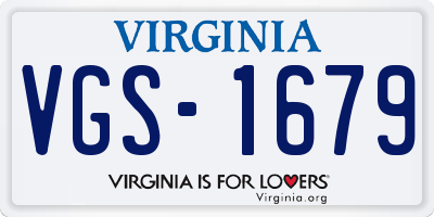 VA license plate VGS1679