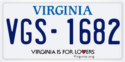 VA license plate VGS1682