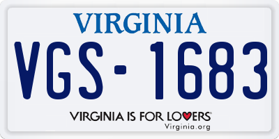 VA license plate VGS1683
