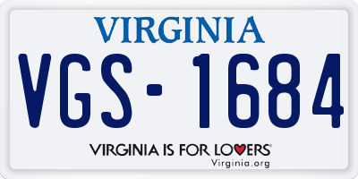 VA license plate VGS1684
