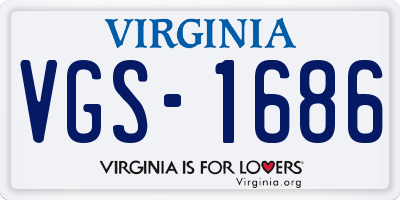 VA license plate VGS1686