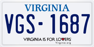 VA license plate VGS1687