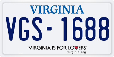 VA license plate VGS1688