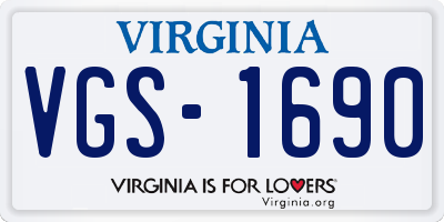 VA license plate VGS1690
