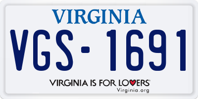 VA license plate VGS1691