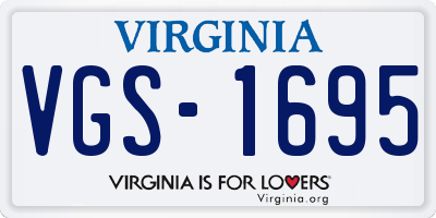 VA license plate VGS1695