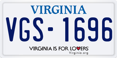 VA license plate VGS1696