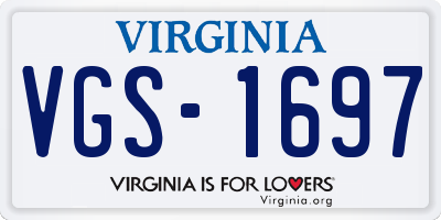 VA license plate VGS1697